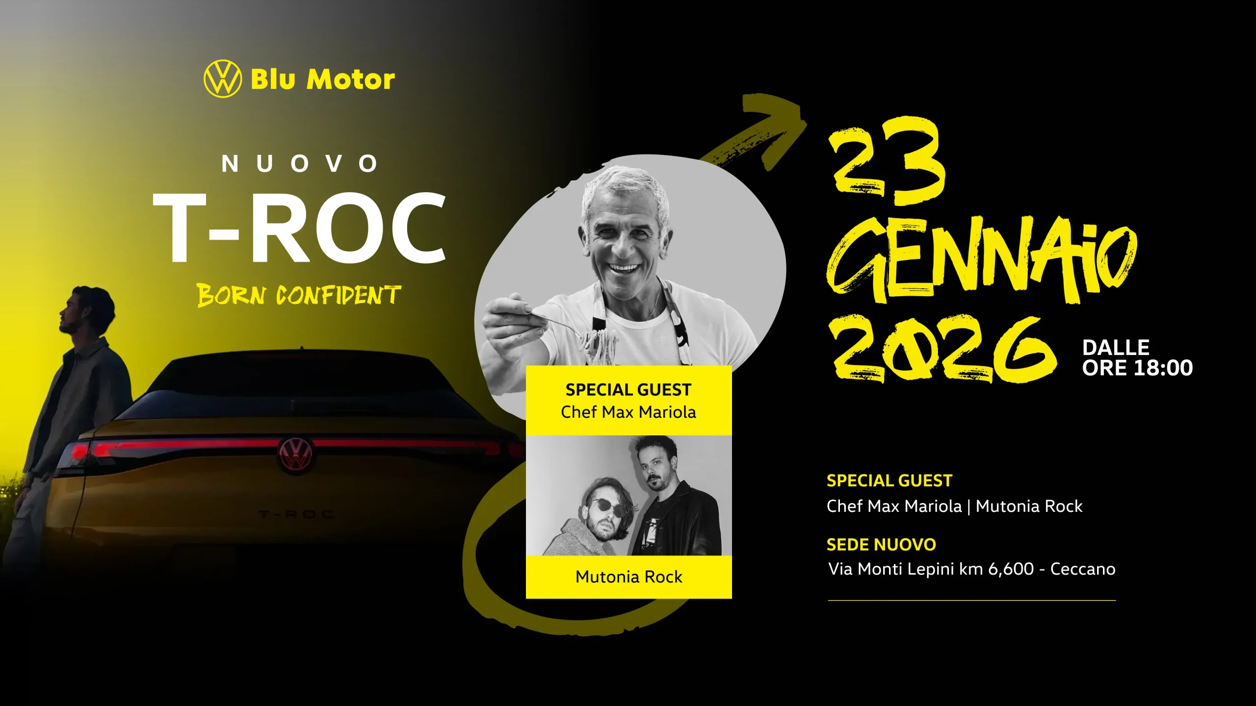 Concessionaria Volkswagen: la presentazione del Nuovo T-Roc a Frosinone